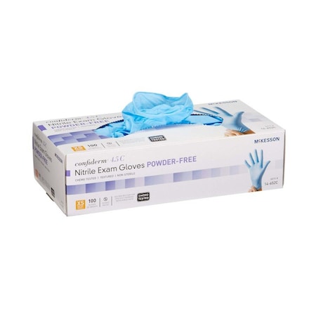 Mckesson Confiderm 4.5C, Disposable Gloves, Nitrile, Powder-Free, XS, 100 PK, Blue 14-652C